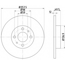 8DD 355 101-621 HELLA PAGID Тормозной диск