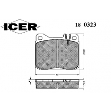 180323 ICER Комплект тормозных колодок, дисковый тормоз