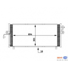 8FC 351 038-491 HELLA Конденсатор, кондиционер