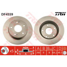 DF4559 TRW Тормозной диск