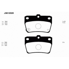 J3612020 NIPPARTS Комплект тормозных колодок, дисковый тормоз