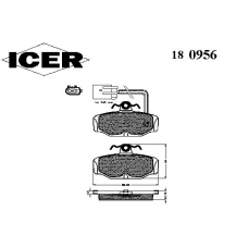 180956 ICER Комплект тормозных колодок, дисковый тормоз