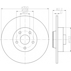 8DD 355 115-321 HELLA PAGID Тормозной диск