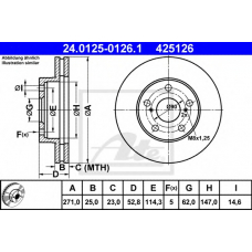 24.0125-0126.1 ATE Тормозной диск