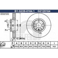 B1.G228-0164.1 GALFER Тормозной диск