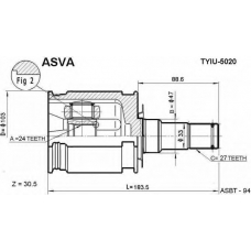 TYIU-5020 ASVA Шарнирный комплект, приводной вал