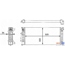 8MK 376 713-721 HELLA Радиатор, охлаждение двигателя