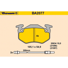 BA2077 BARUM Комплект тормозных колодок, дисковый тормоз
