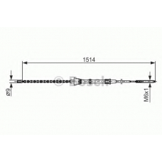 1 987 477 695 BOSCH Трос, стояночная тормозная система