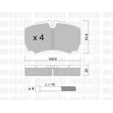 22-0604-0 METELLI Комплект тормозных колодок, дисковый тормоз