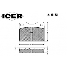 180181 ICER Комплект тормозных колодок, дисковый тормоз