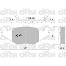 822-047-0K CIFAM Комплект тормозных колодок, дисковый тормоз