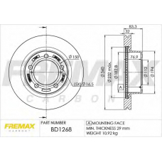 BD-1268 FREMAX Тормозной диск