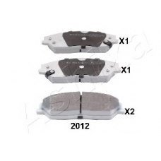 50-02-2012 Ashika Комплект тормозных колодок, дисковый тормоз