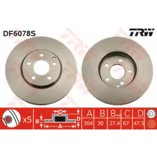 DF6078S TRW Тормозной диск