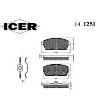 141251 ICER Комплект тормозных колодок, дисковый тормоз
