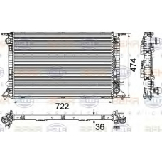 8MK 376 745-654 HELLA Радиатор, охлаждение двигателя