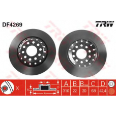 DF4269 TRW Тормозной диск