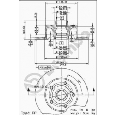 08.6911.14 BREMBO Тормозной диск