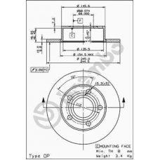 08.9083.10 BREMBO Тормозной диск