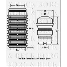 BPK7032 BORG & BECK Пылезащитный комплект, амортизатор