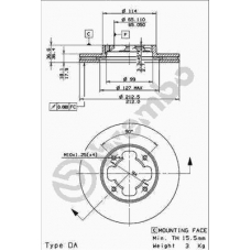 09.5867.10 BREMBO Тормозной диск