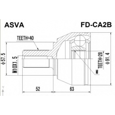 FD-CA2B ASVA Шарнирный комплект, приводной вал