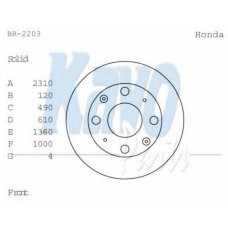 BR-2203 KAVO PARTS Тормозной диск