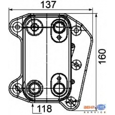8MO 376 755-261 HELLA Масляный радиатор, двигательное масло