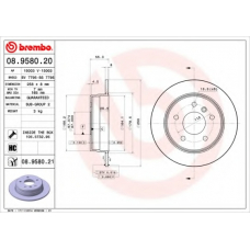 08.9580.20 BREMBO Тормозной диск