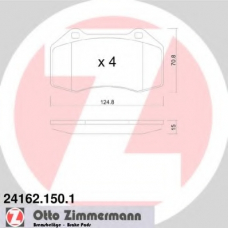 24162.150.1 ZIMMERMANN Комплект тормозных колодок, дисковый тормоз