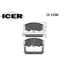 181106 ICER Комплект тормозных колодок, дисковый тормоз