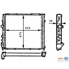 8MK 376 716-371 HELLA Радиатор, охлаждение двигателя