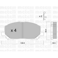 22-0616-0 METELLI Комплект тормозных колодок, дисковый тормоз