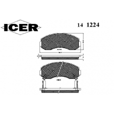 141224 ICER Комплект тормозных колодок, дисковый тормоз