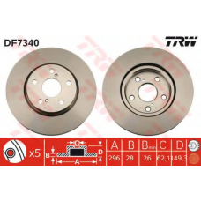 DF7340 TRW Тормозной диск