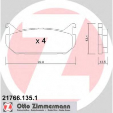 21766.135.1 ZIMMERMANN Комплект тормозных колодок, дисковый тормоз