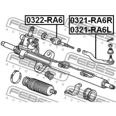 0322-RA6 FEBEST Осевой шарнир, рулевая тяга