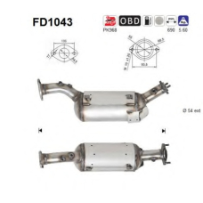 FD1043 AS Сажевый / частичный фильтр, система выхлопа ОГ