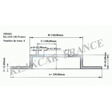 25826z KLAXCAR FRANCE Тормозной диск