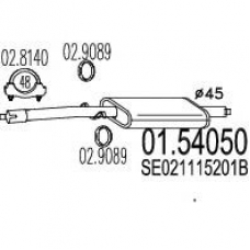 01.54050 MTS Средний глушитель выхлопных газов