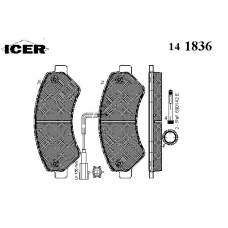 141836 ICER Комплект тормозных колодок, дисковый тормоз