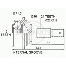 OJ-0583 InterParts Шарнирный комплект, приводной вал