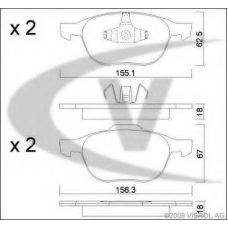 V25-8112 VEMO/VAICO Комплект тормозных колодок, дисковый тормоз