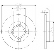 8DD 355 100-801 HELLA PAGID Тормозной диск