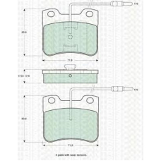 8110 38847 TRIDON Brake pads - front