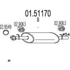 01.51170 MTS Средний глушитель выхлопных газов