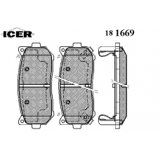 181669 ICER Комплект тормозных колодок, дисковый тормоз