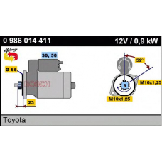 0 986 014 411 BOSCH Стартер