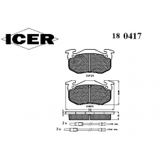180417 ICER Комплект тормозных колодок, дисковый тормоз